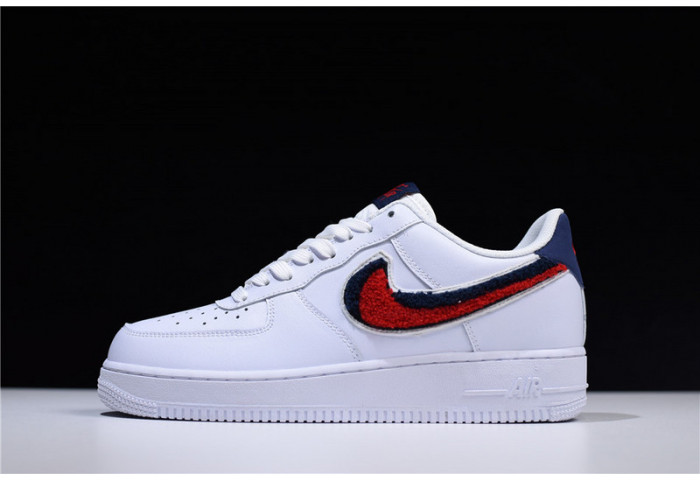 Nike Air Force 1 Low LV8 3D Chenille Swoosh White Red Blue 823511-106