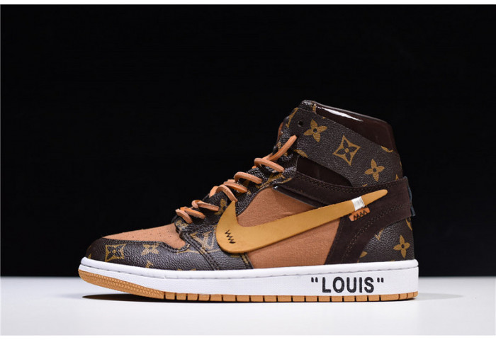 Louis Vuitton x O-W x Air Jordan 1 Customs MENS AQ0818-202