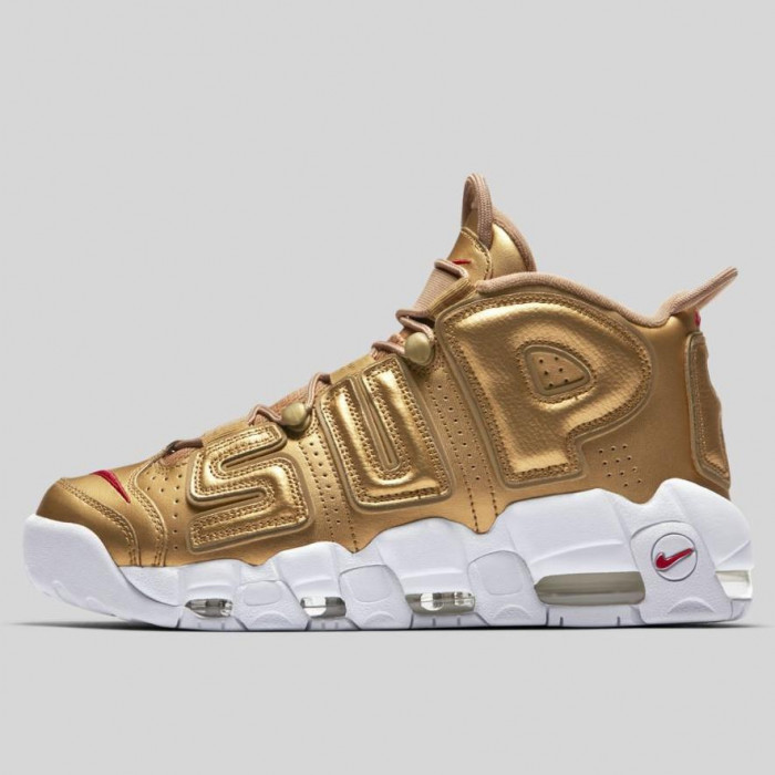 NIKE AIR MORE UPTEMPO "SUPREME" Metallic Gold/White 902290-700