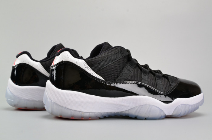 air jordan 11 retro low "infrared 23" black mens 528895-023