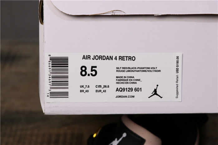 air jordan 4 retro silt red black aq9129-601