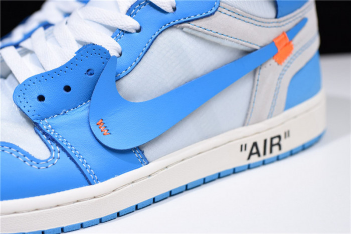 o-w air jordan 1 powder blue unc aq0818-148