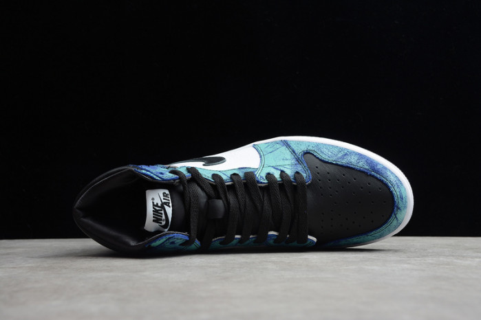 air jordan 1 tie-dye white black aurora green cd0461-100