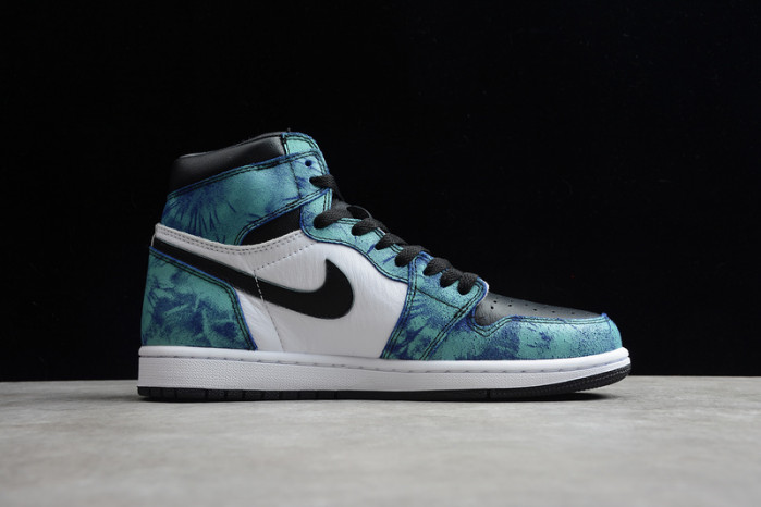 air jordan 1 tie-dye white black aurora green cd0461-100