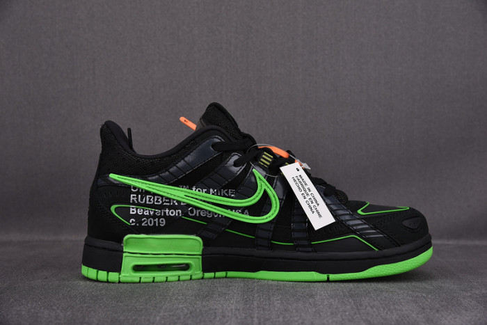 o-w x nike air rubber dunk “green strike” cu6015-001