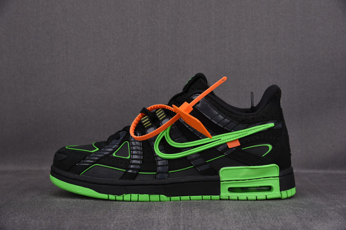 o-w x nike air rubber dunk “green strike” cu6015-001