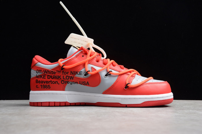 nike dunk low o-w university red ct0856-600