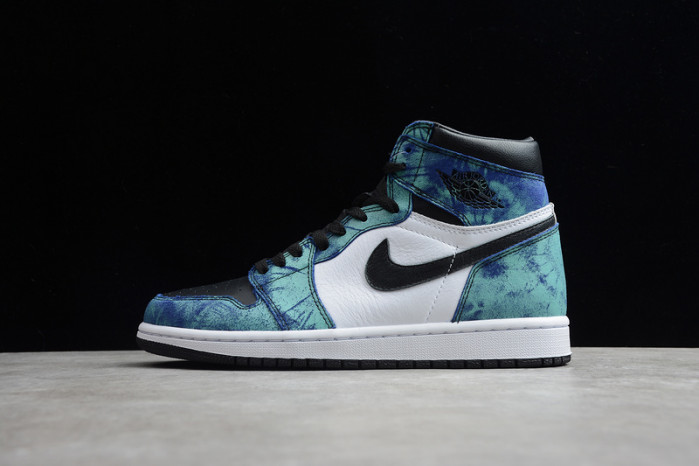 air jordan 1 tie-dye white black aurora green cd0461-100