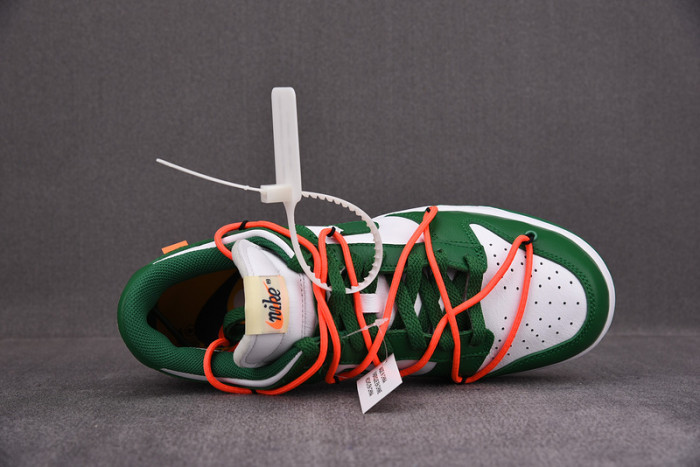 o-w x nike dunk low green white ct0856-100