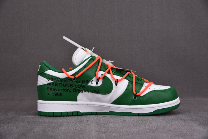 o-w x nike dunk low green white ct0856-100