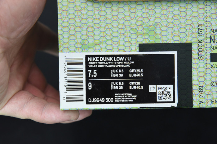 nike dunk low union passport pack court purple-dj9649-500