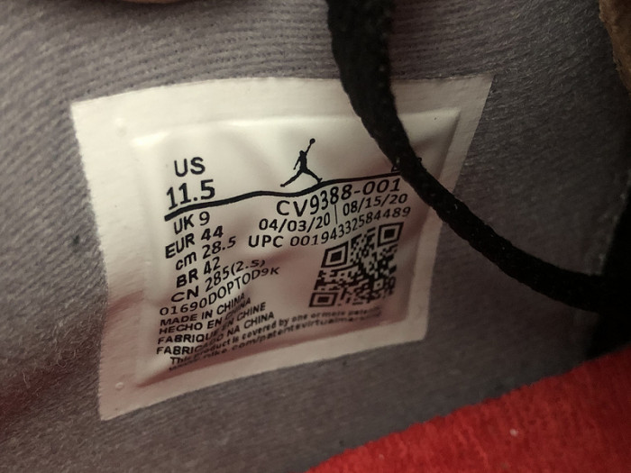 o-w x air jordan 4 “bred” black/red cv9388-001