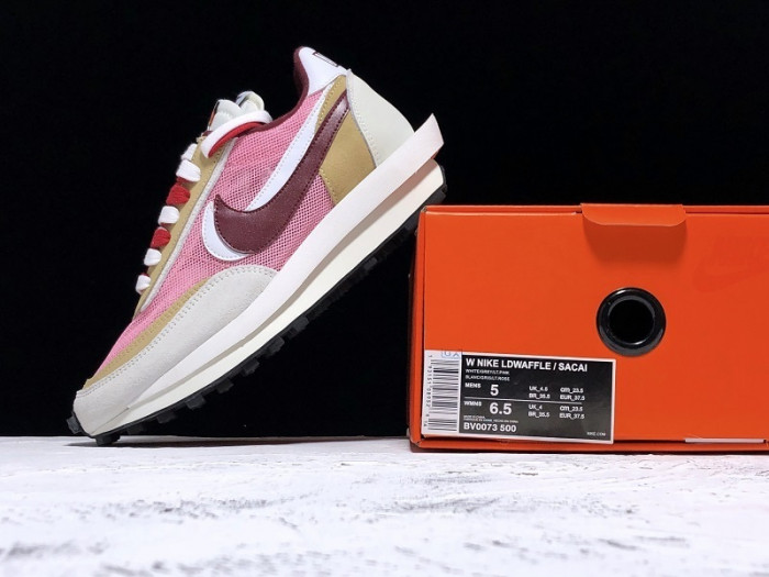 sacai x nike ldv waffle pink bv0073-500