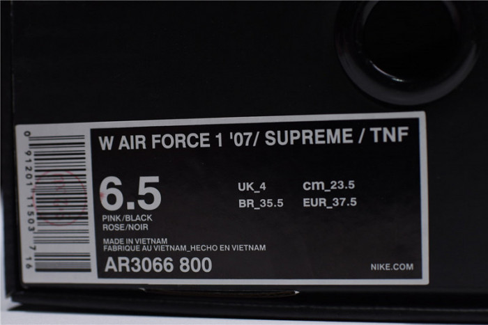 Supreme x The North Face x Nike Air Force 1 PINK AR3066-800