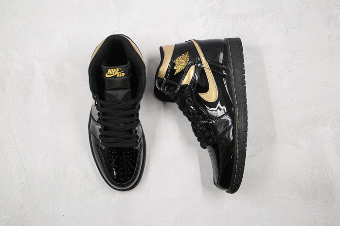 air jordan 1 high og patent ‘black gold’ 555088-032