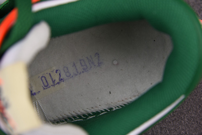 o-w x nike dunk low green white ct0856-100