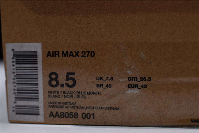 nike air max 270 in black/white ah8050-002