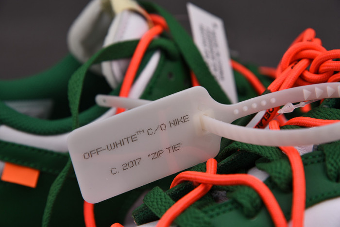 o-w x nike dunk low green white ct0856-100