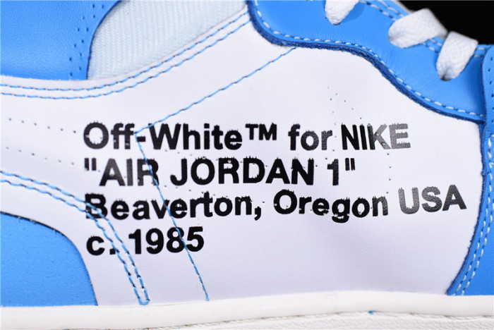 o-w air jordan 1 powder blue unc aq0818-148