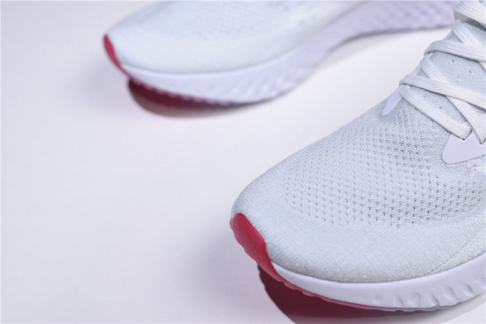 nike epic react flyknit white red aq0067 800