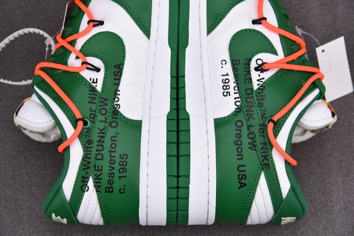 o-w x nike dunk low green white ct0856-100
