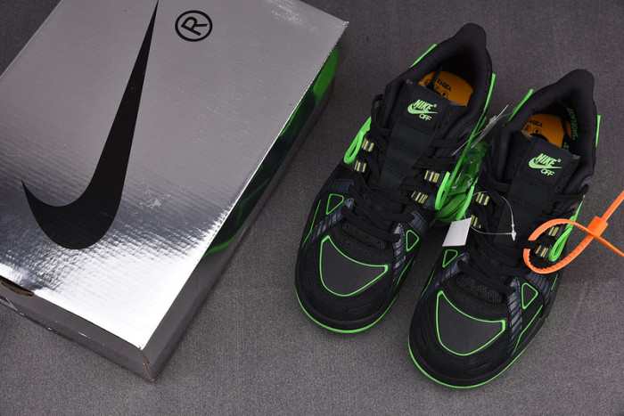 o-w x nike air rubber dunk “green strike” cu6015-001