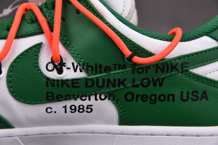 o-w x nike dunk low green white ct0856-100