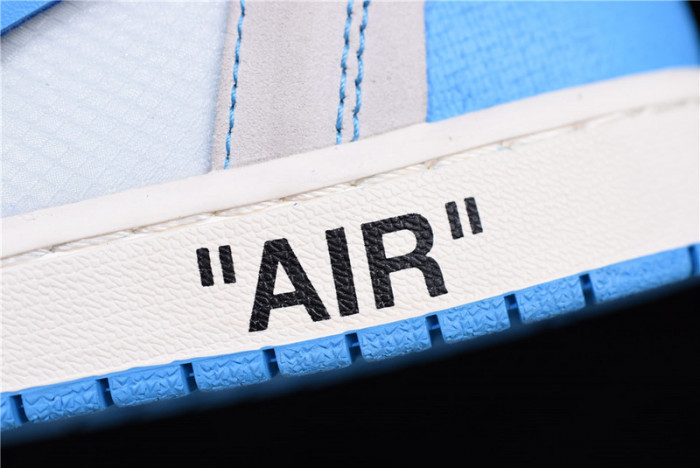 o-w air jordan 1 powder blue unc aq0818-148