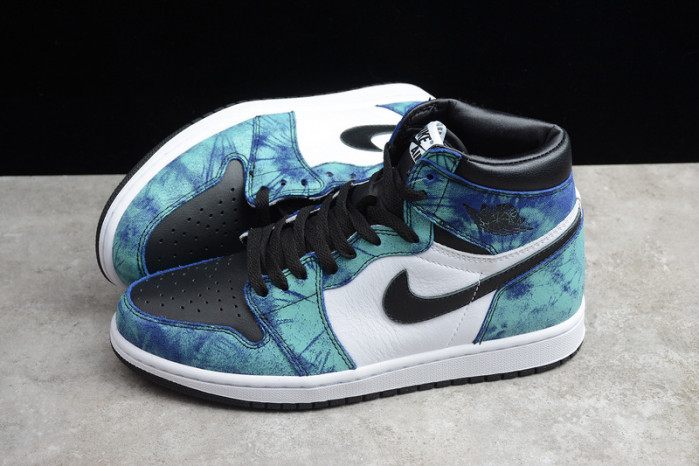air jordan 1 tie-dye white black aurora green cd0461-100