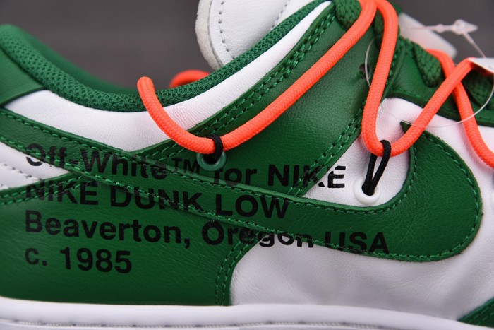 o-w x nike dunk low green white ct0856-100