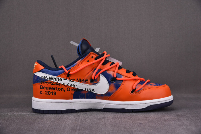 o-w x nike sb dunk low orange perple white shoes ct0856-801