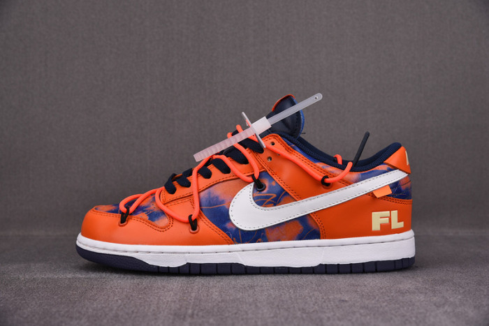 o-w x nike sb dunk low orange perple white shoes ct0856-801