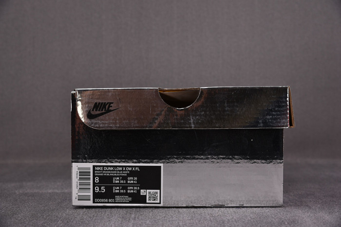 o-w x nike sb dunk low orange perple white shoes ct0856-801