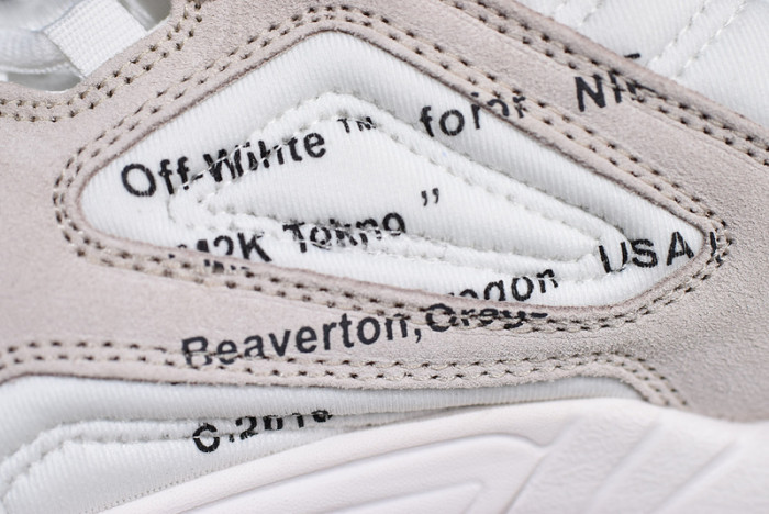 o-w x nike m2k tekno white, black & team orange a03108 058