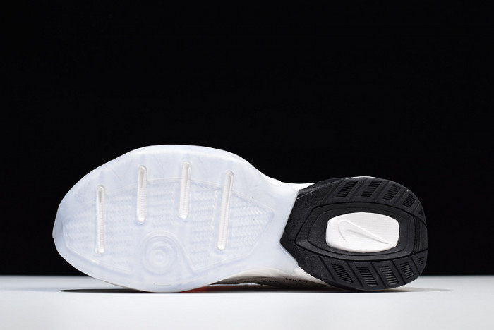 o-w x nike m2k tekno white, black & team orange a03108 058