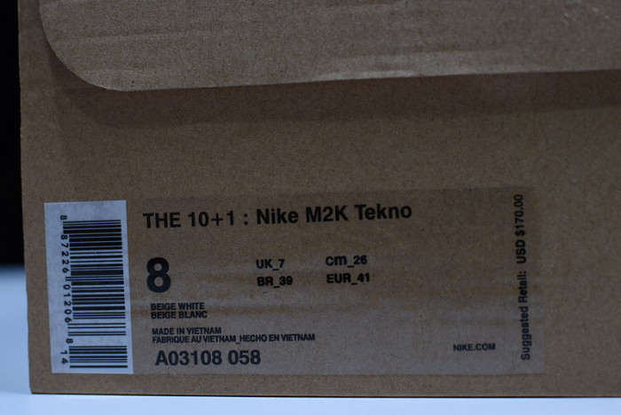 o-w x nike m2k tekno white, black & team orange a03108 058