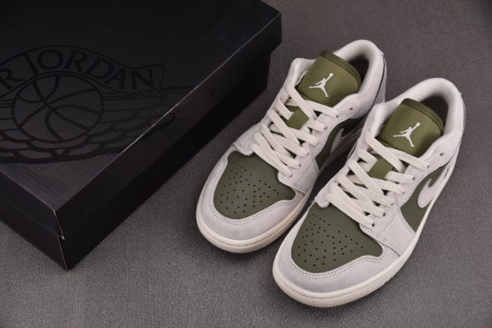 Air Jordan 1 Low SE Medium Olive Sail- HV4089-201