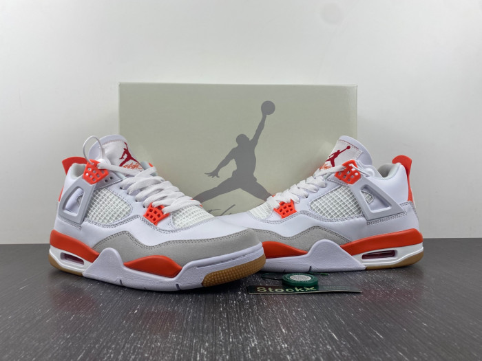 nike sb x air jordan 4 white and orange-dr5415-108
