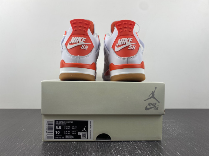 nike sb x air jordan 4 white and orange-dr5415-108