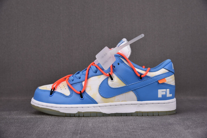 o-w x nike dunk low white blue ct0856-403