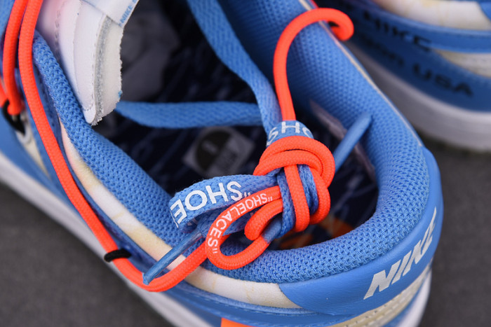 o-w x nike dunk low white blue ct0856-403