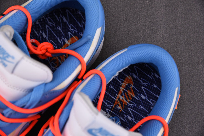 o-w x nike dunk low white blue ct0856-403