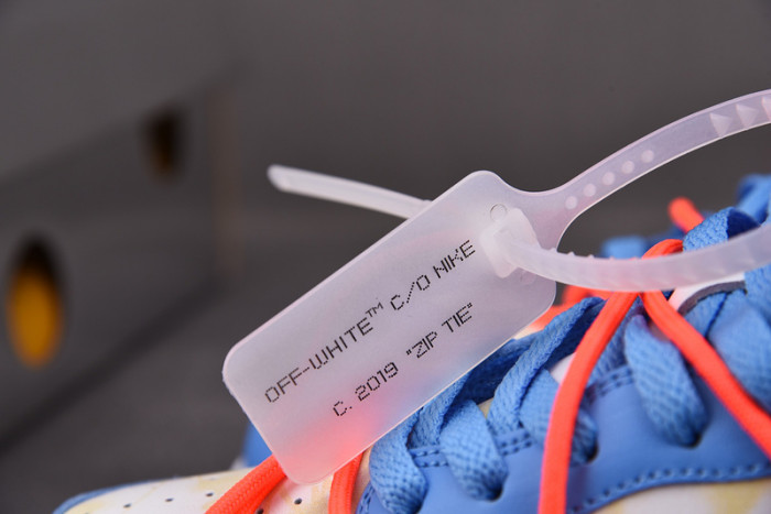 o-w x nike dunk low white blue ct0856-403