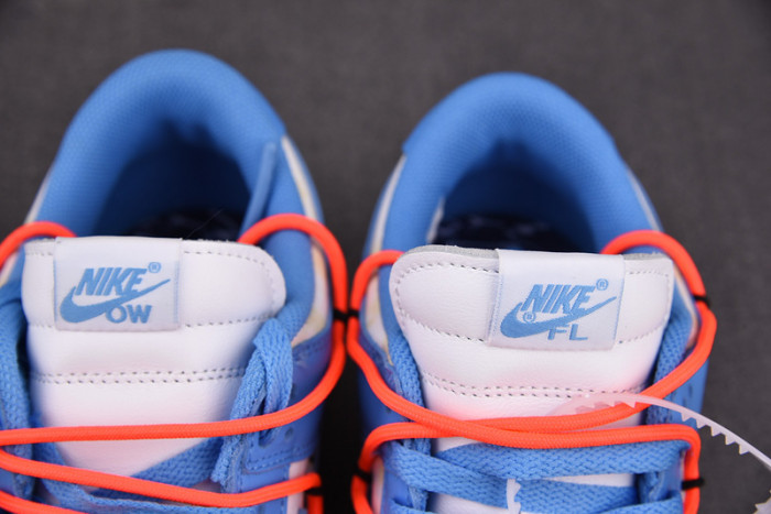 o-w x nike dunk low white blue ct0856-403
