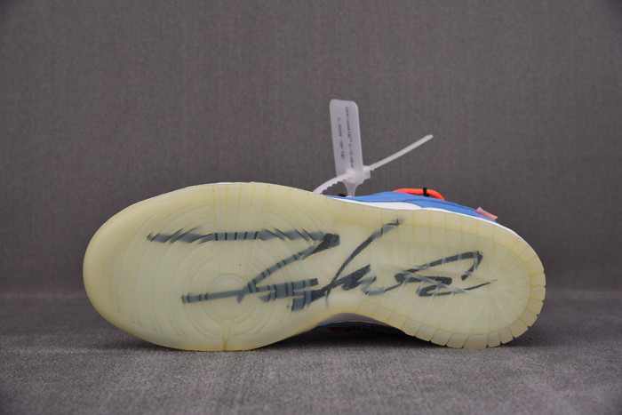 o-w x nike dunk low white blue ct0856-403