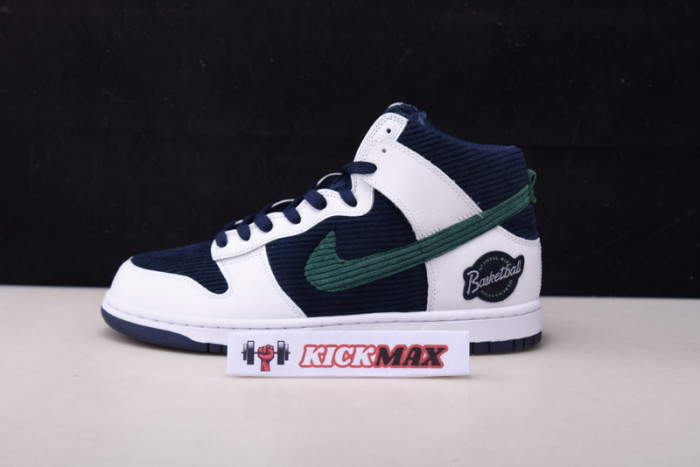 nike sb dunk high white/midnight navy-green-volt dh0953 400