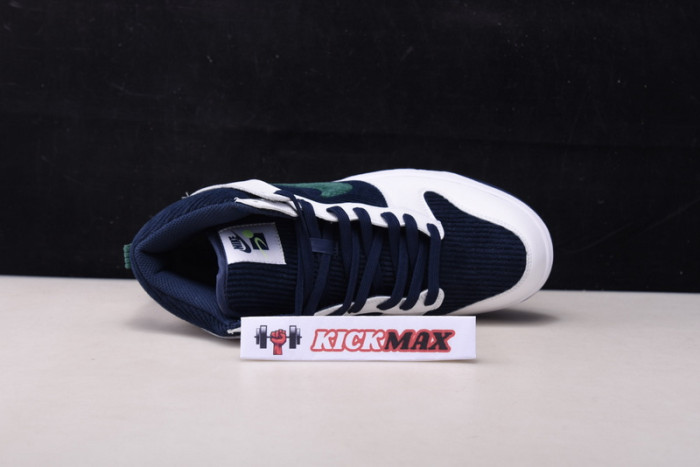 nike sb dunk high white/midnight navy-green-volt dh0953 400