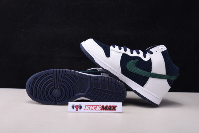 nike sb dunk high white/midnight navy-green-volt dh0953 400