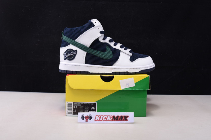 nike sb dunk high white/midnight navy-green-volt dh0953 400