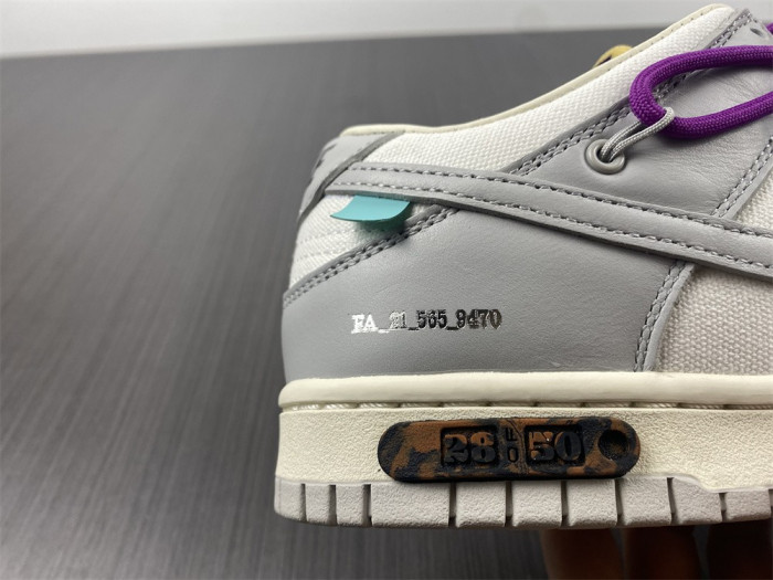 o-w x dunk low “28 of 50” dm1602-111